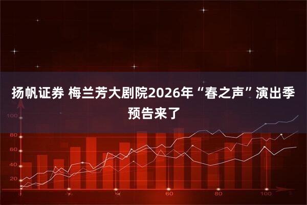 扬帆证券 梅兰芳大剧院2026年“春之声”演出季预告来了